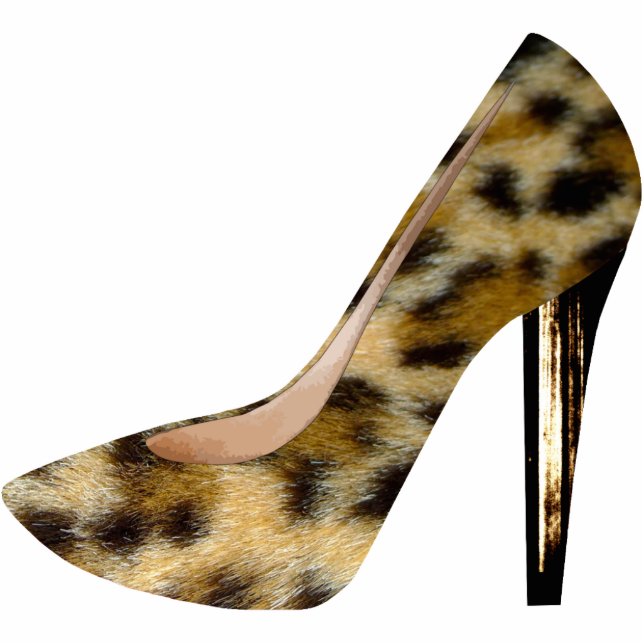 Leopard-Pelz-Druck-hohe Fotoskulptur Schlüsselanhänger (Vorne)