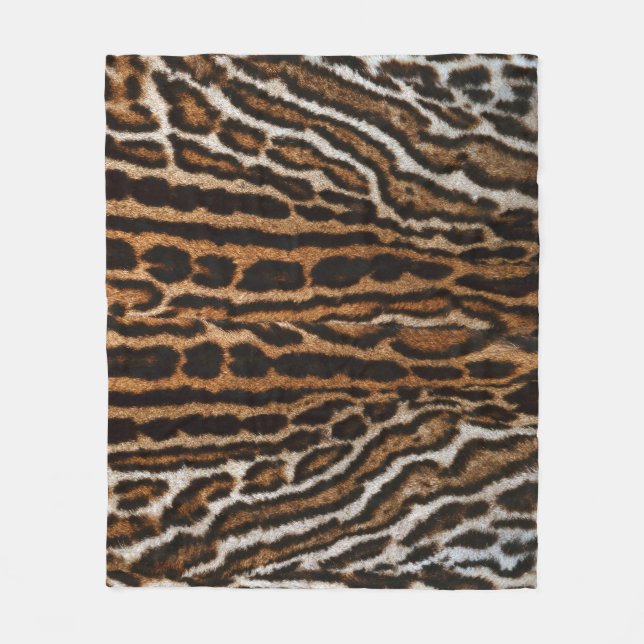 Leopard Pelz Hintergrund Vintage Textur Fleecedecke (Vorderseite)