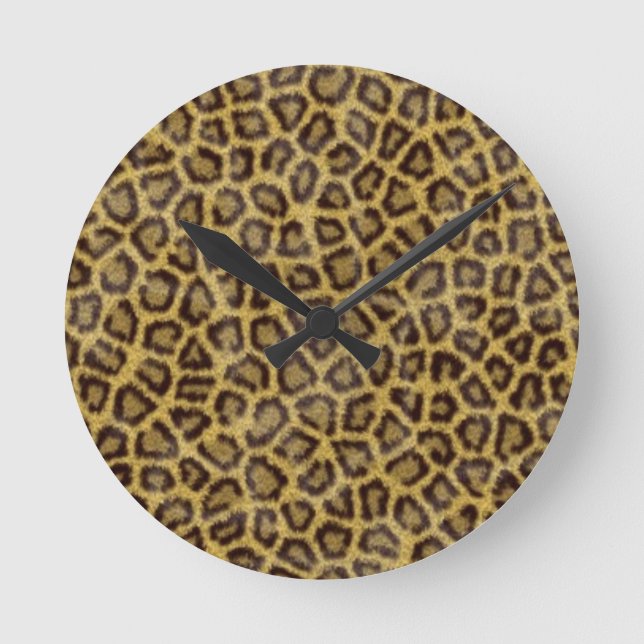Leopard-Pelz Runde Wanduhr (Vorderseite)