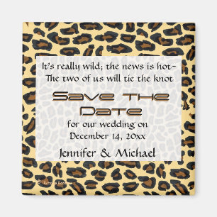 Leopard-Pelz Save the Date Magnet