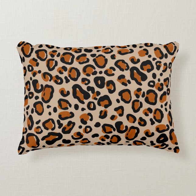 Leopard-Pelzmuster Dekokissen (Vorderseite)