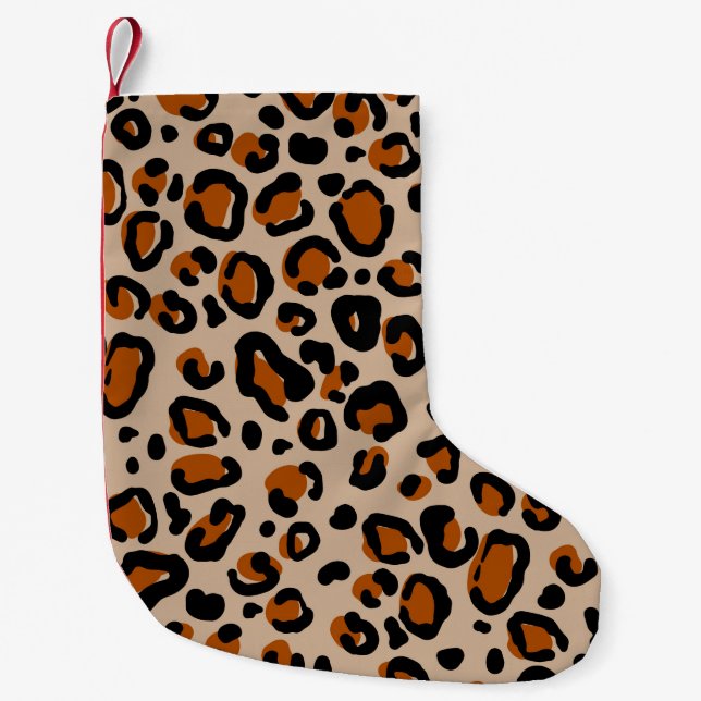 Leopard-Pelzmuster Kleiner Weihnachtsstrumpf (Vorderseite)