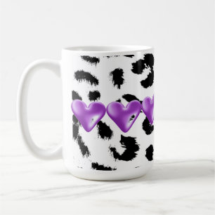 Leopard-Pelzmuster mit Herz Kaffeetasse