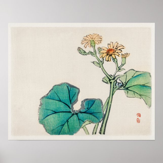 Leopard-Pflanze von Kōno Bairei (1844-1895) Poster (Vorne)