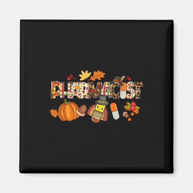 Leopard Pilgrim Hat Fall Erntedank G Magnet (Vorne)