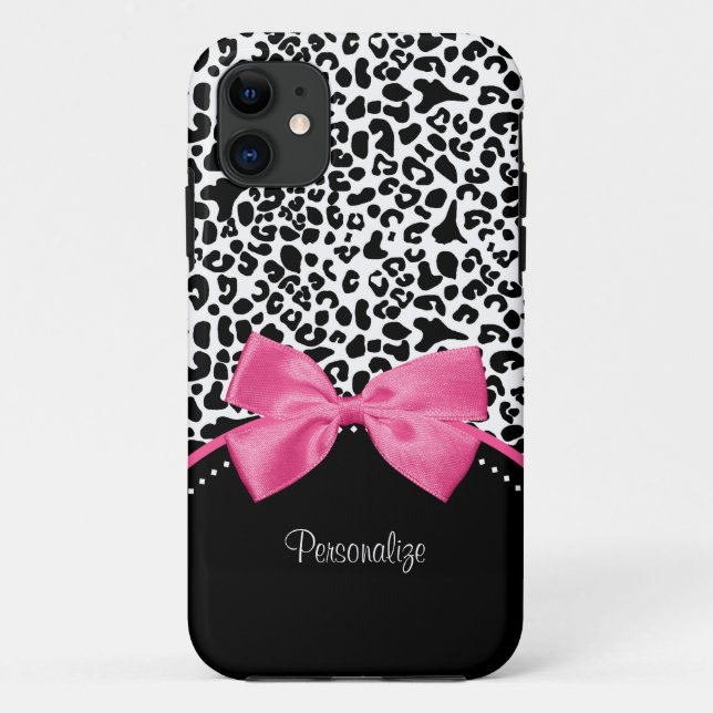 Leopard-Pink-Bogen Case-Mate iPhone Hülle (Rückseite)