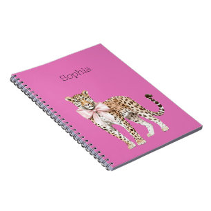 Leopard Pink Bow Notizblock