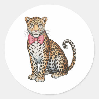 Leopard Pink Coquette Bow Girly Sublimation Art Runder Aufkleber