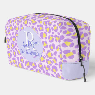 Leopard Pink Lila Gelb Personalisiert Waschbeutel