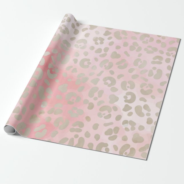 Leopard Pink Muster Geschenkpapier (Ungerollt)