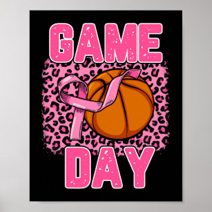 Leopard Pink Out Basket Ball Bekämpfung von Brustk Poster