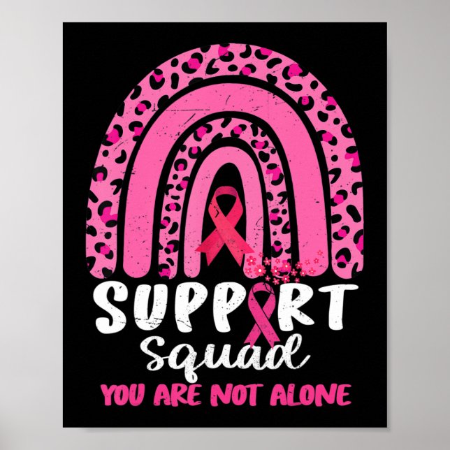 Leopard Pink Rainbow Support Squad Brustkrebs A Poster (Vorne)