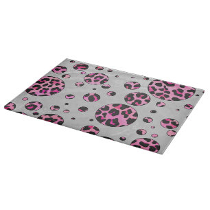 Leopard Polka Dot Black und Hot Pink Print Schneidebrett