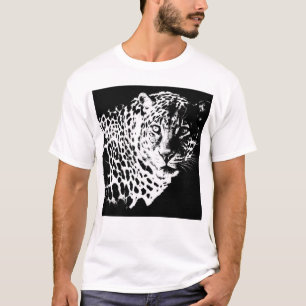 Leopard Pop Art Template Moderne Mens T-Shirt