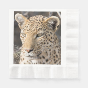 Leopard-Portrait-Foto Serviette