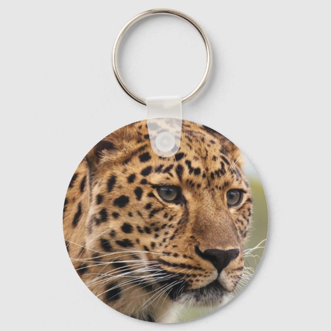 Leopard Portrait Schlüsselanhänger (Vorderseite)