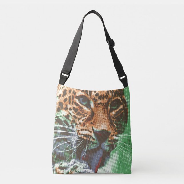 Leopard Portrait Tasche Living Coral (Vorderseite)