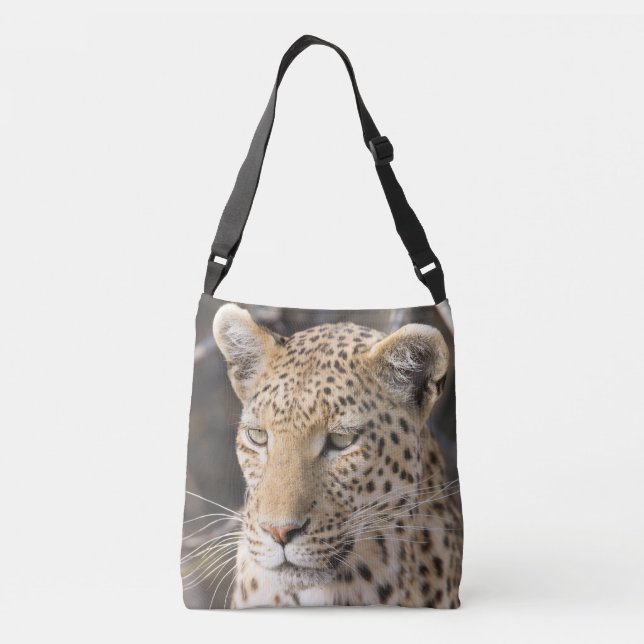 Leopard-Portrait Tragetaschen Mit Langen Trägern (Rückseite)