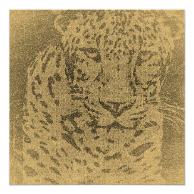 Leopard Portrait Vintage Poster (Vorderseite)