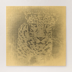 Leopard Portrait Vintage Puzzle