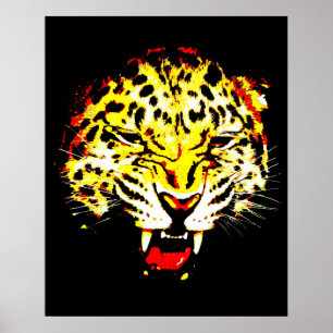 Leopard Poster Print - Leoparden Poster - Große Ka