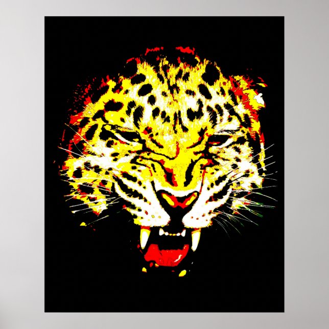 Leopard Poster Print - Leoparden Poster - Große Ka (Vorne)