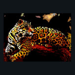 Leopard Poster Print - Pop Art Wild Animal Poster<br><div class="desc">Gesicht von Leopard Posters Prints - Motivierend Mut / vertrauter Pop Art Gelbe Tones Kopf / Portrait Digital Animal Artwork - Big Cats Digital Images</div>