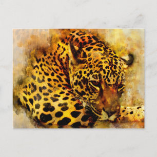 Leopard Postkarte