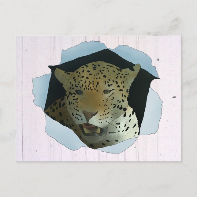 Leopard Postkarte (Vorderseite)