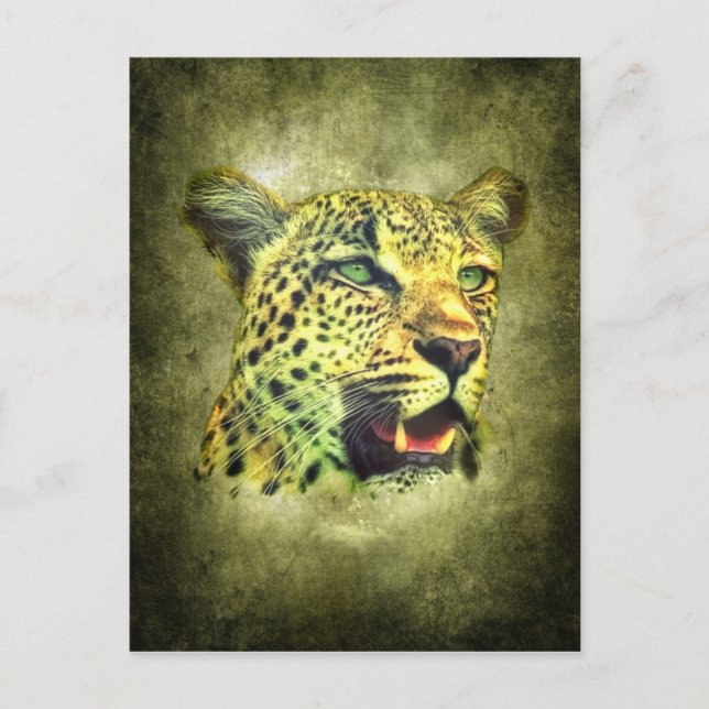 Leopard Postkarte (Vorderseite)