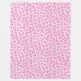 Leopard Preppy Pink Line Fleecedecke