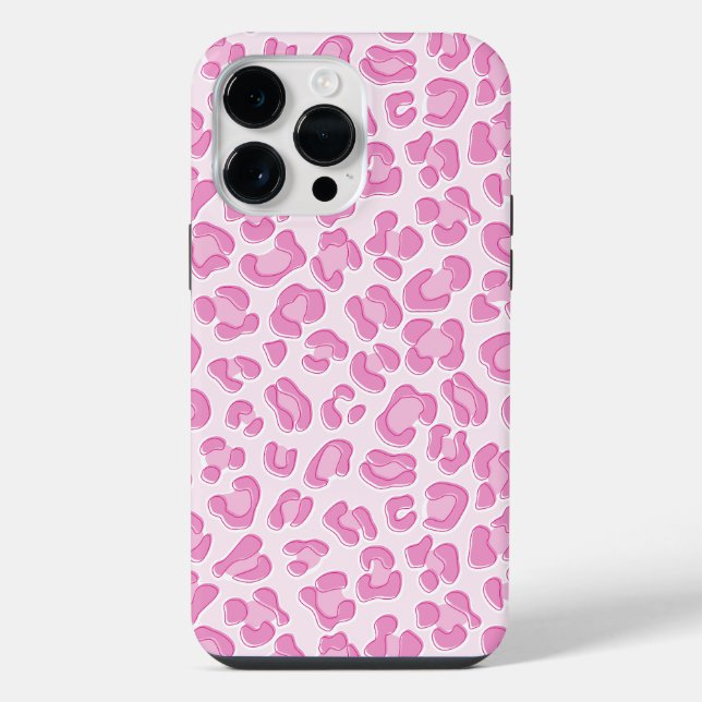 Leopard Preppy Pink Line iPhone Hülle (Rückseite)