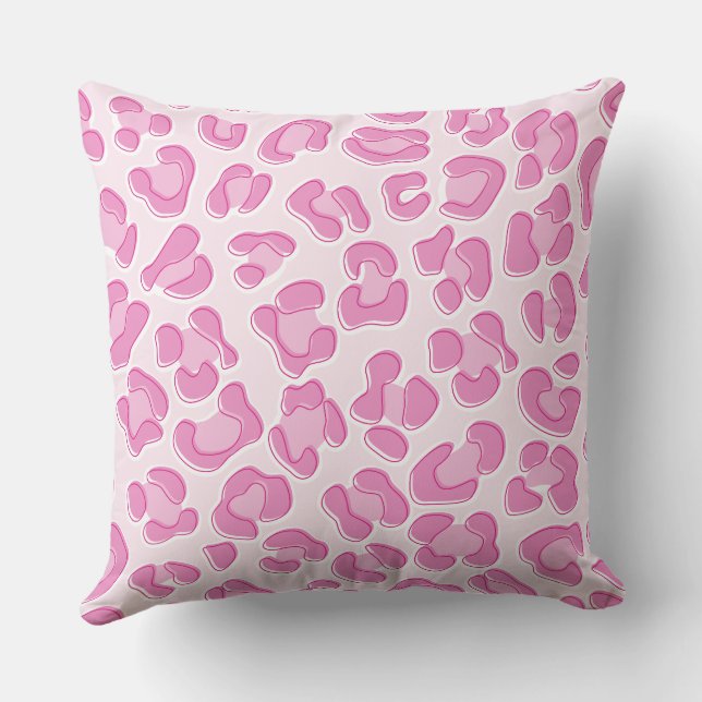 Leopard Preppy Pink Line Kissen (Rückseite)