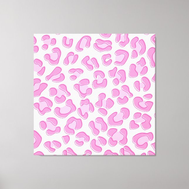 Leopard Preppy Pink Line Leinwanddruck (Vorderseite)
