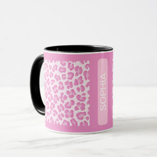 Leopard Preppy Pink Line Tasse