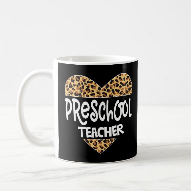 Leopard Preschool Teacher Back School Daycare Appl Kaffeetasse (Links)