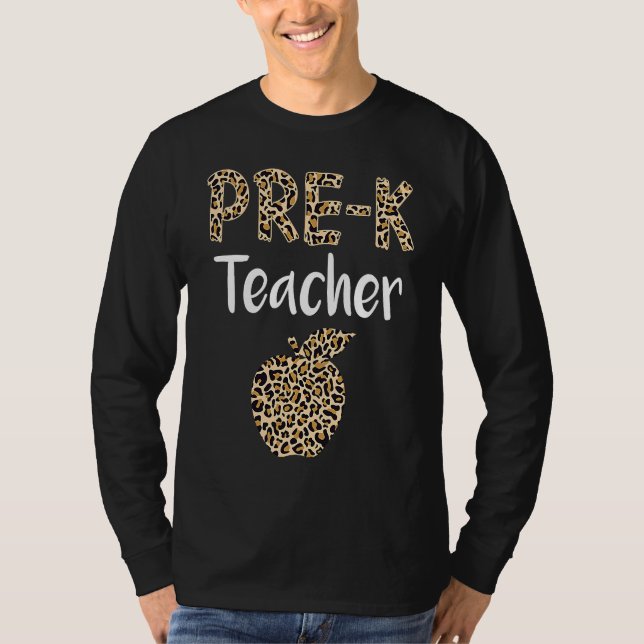 Leopard Preschool Teacher Cute Prek Back to School T-Shirt (Vorderseite)
