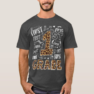 Leopard Print 1. Klasse Lehrer Kinder zurück zu Sc T-Shirt