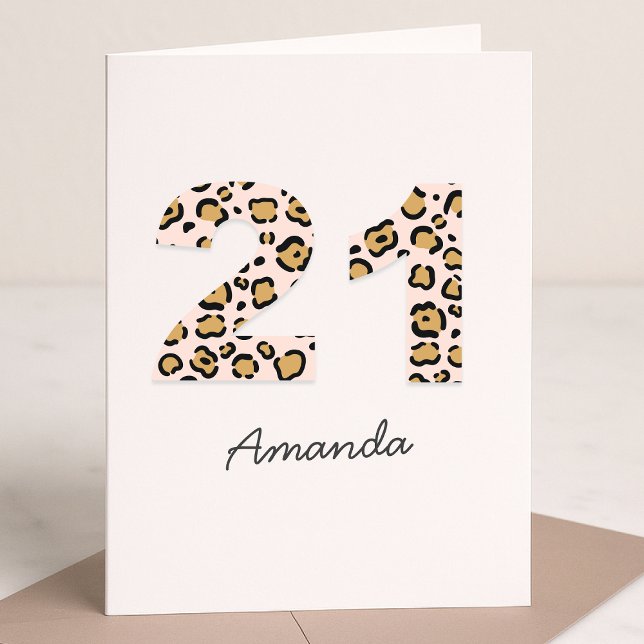 Leopard Print 21 | Moderner Niedlicher Name 21. Ge Karte (Von Creator hochgeladen)