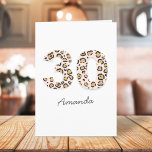 Leopard Print 30 Modern Cute | Name 30th Birthday Karte<br><div class="desc">Einfach, stylish and trendy leopard print age 30 greeting card in brown and black animal print, wir haben Pale pink background. The name and inside message in modern script can be easily personalized for a truly unique 30th birthday card for your loved one special day! Das Design is also available...</div>