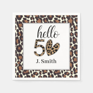Leopard Print 50. Geburtstag Serviette