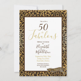 Leopard Print 50 und fabelhafte moderne Geburtstag Einladung