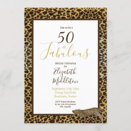Leopard Print 50 und fabelhafte moderne Geburtstag Einladung