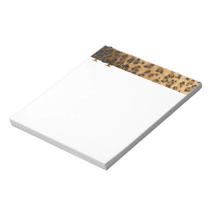 Leopard Print A monogram initials Notepad Notizblock