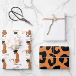 Leopard Print Abschluss Geschenkpapier Set