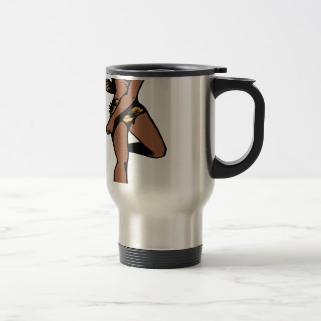 leopard print afrikanisches Button Reisebecher (Rechts)