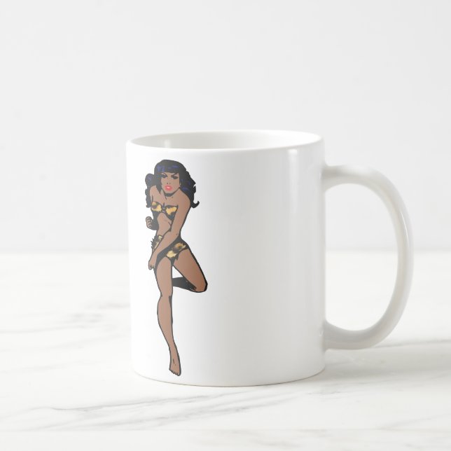 leopard print afrikanisches Button Tasse (Rechts)