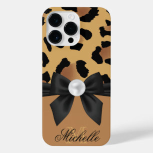 Leopard Print and Bow iPhone 14 Pro Max Hülle