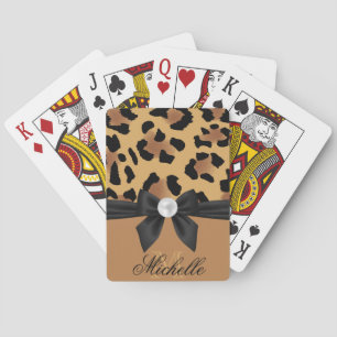 Leopard Print and Bow Spielkarten