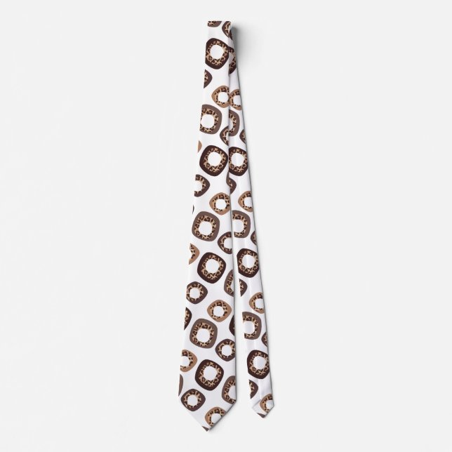 Leopard Print and Donut Pattern Tie Krawatte (Vorderseite)